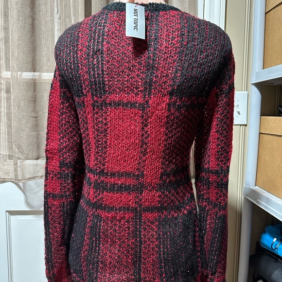 Royal Bones Red and Black Plaid Sweater - Picture 2 of 4